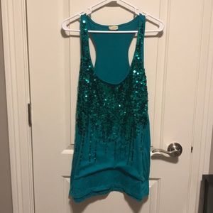 Teal Sequin Tank
